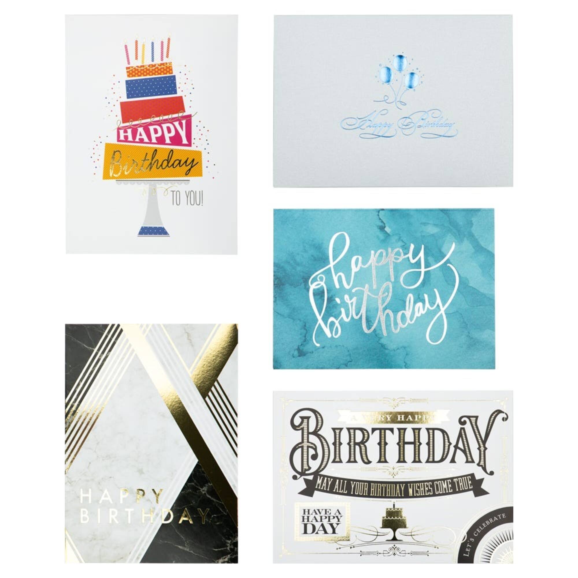 JAM Paper 5.625" x 7.875" Birthday Assortment Card Set, 25ct.